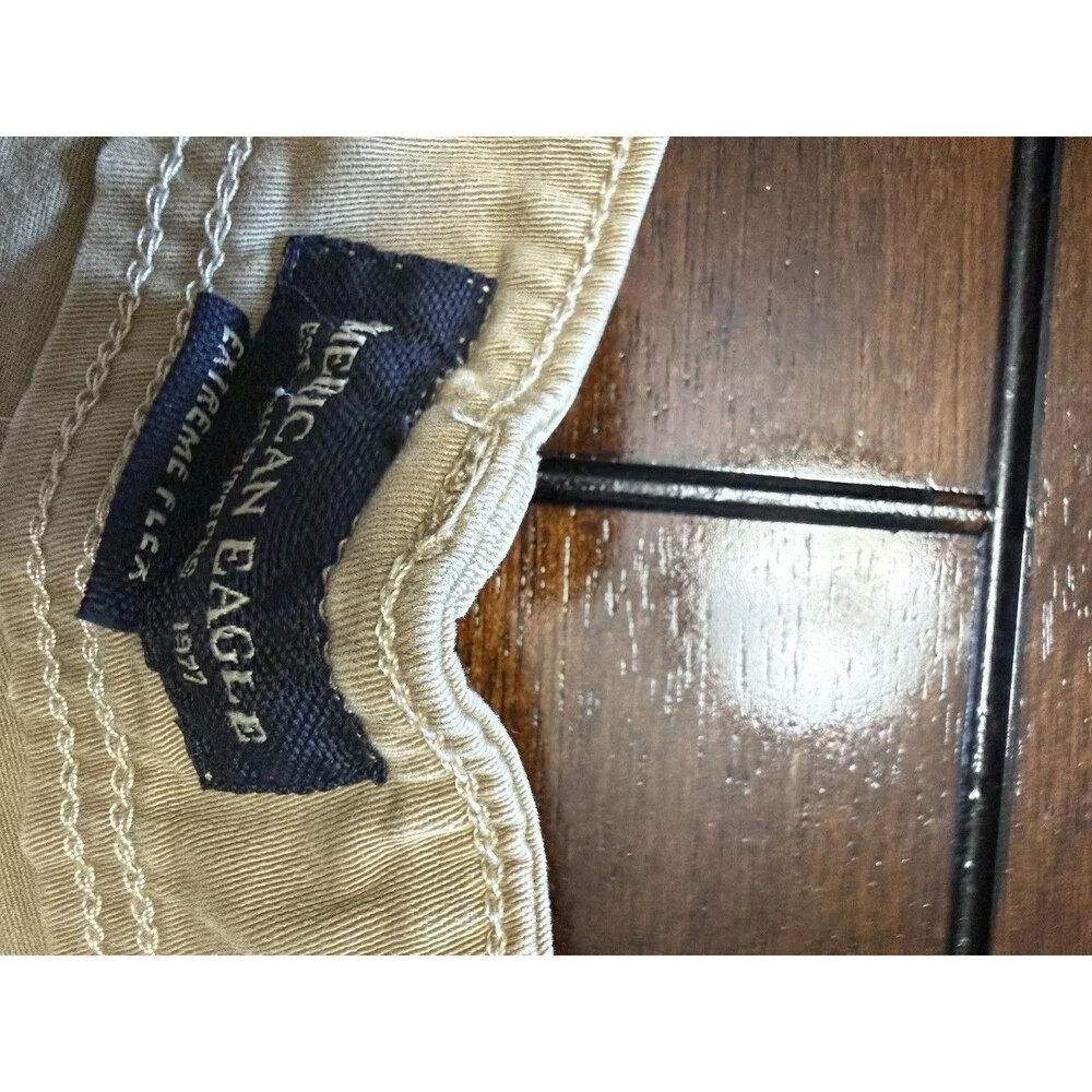 🔥American Eagle Cargo Shorts Mens 30 Khaki Beige Classic Y2K Extreme Flex